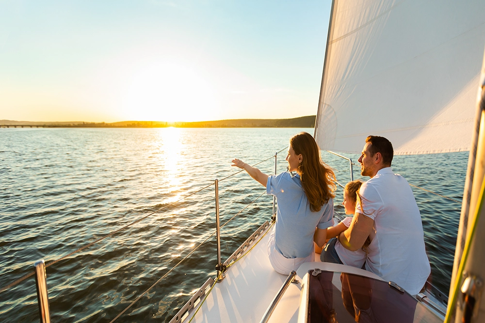 Family boat trip